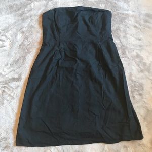 Black strapless sundress- linen.